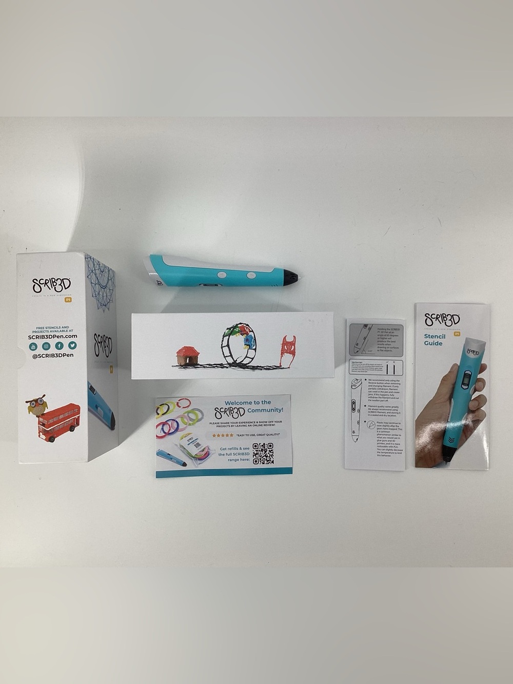 Scrib3D pen and accessory lot
